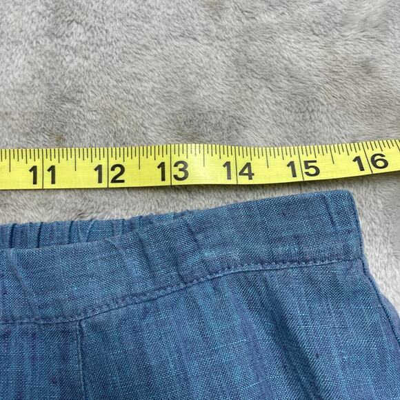 Vintage Timbuktu Station 100% Linen Skirt Womens 1/M Blue Pockets Pull On Maxi - Picture 7 of 8